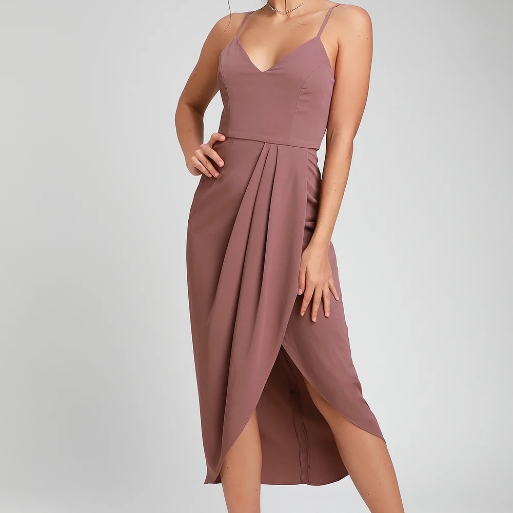 Reinette Mauve Purple Midi Dress